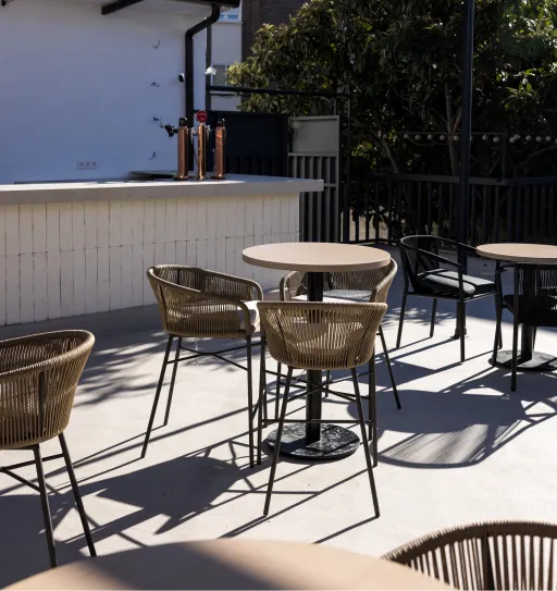 restaurante con terraza de La Hacienda en Torrelodones
